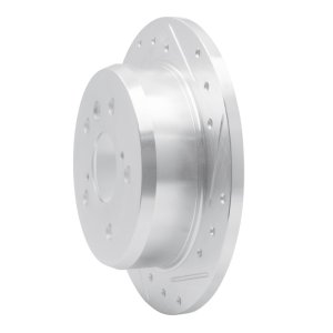 Lexus ES330 Brake Rotor (1) - Rear Right - R1 Concepts - Drilled & Slotted - Silver - `02-`08